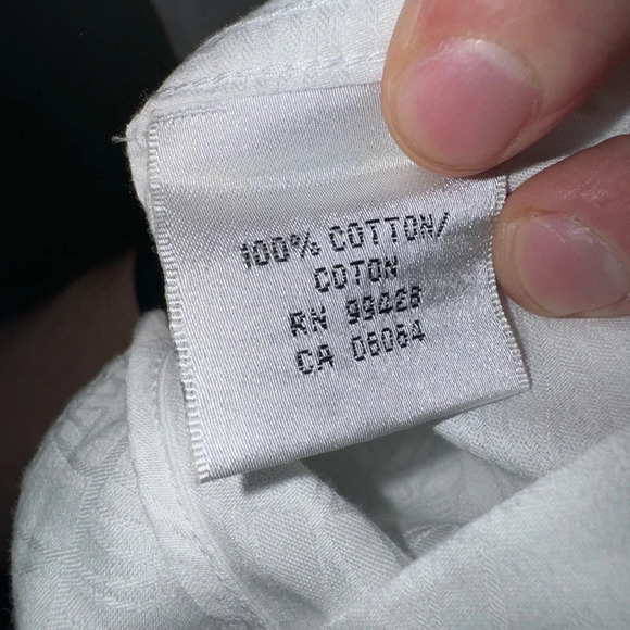 Bugatchi Shaped Fit Short Sleeve Shirt Large - white leaves stitching - Picture 6 of 12